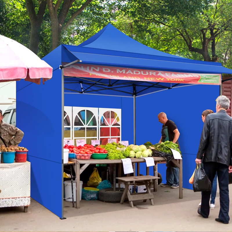 3 x 3m Steel Canopy, Blue