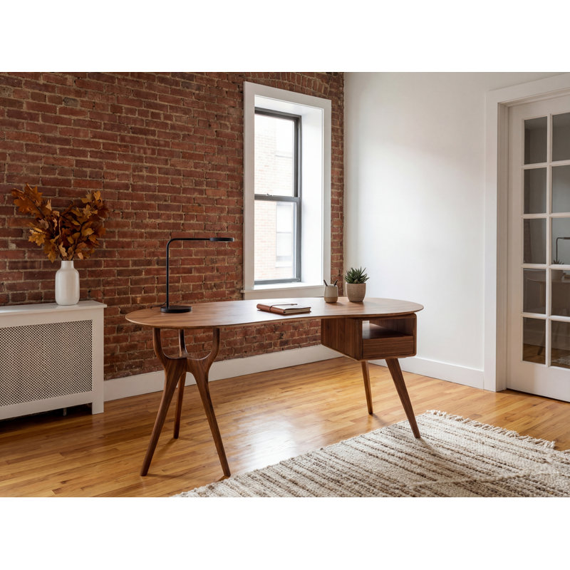 Wynn Solid Wood Writing Desk, Brown