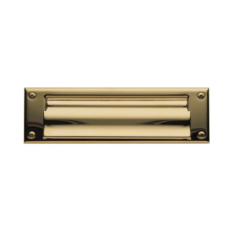 10 in x 3 in Brass Mail Slot, Gold