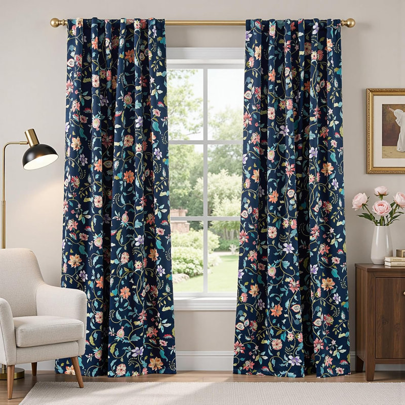 Paire de rideaux Blackout, Bleu très foncé, L 52 po x L 84 po