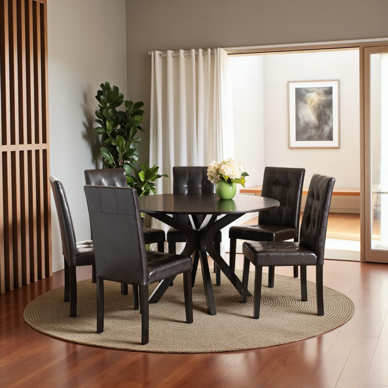Ensemble de salle à manger à hauteur de comptoir Alok, 7 pièces: 1 table, 6 chaises