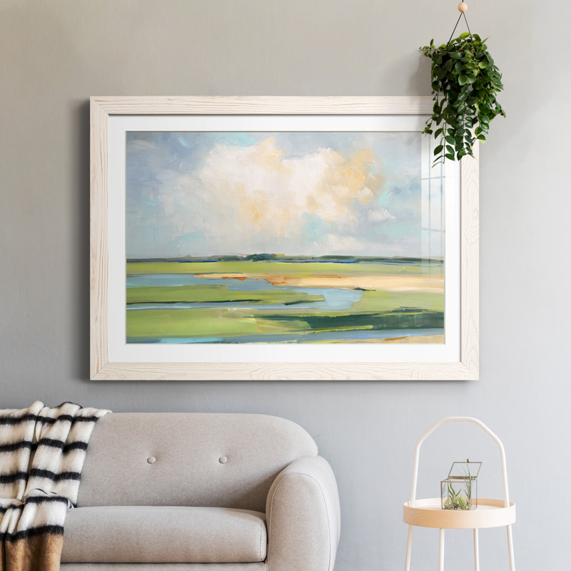 Pastel Horizon II - peinture encadrée, H 31,5 po x l 23,5 po x P 1,5 po, Cadre blanc
