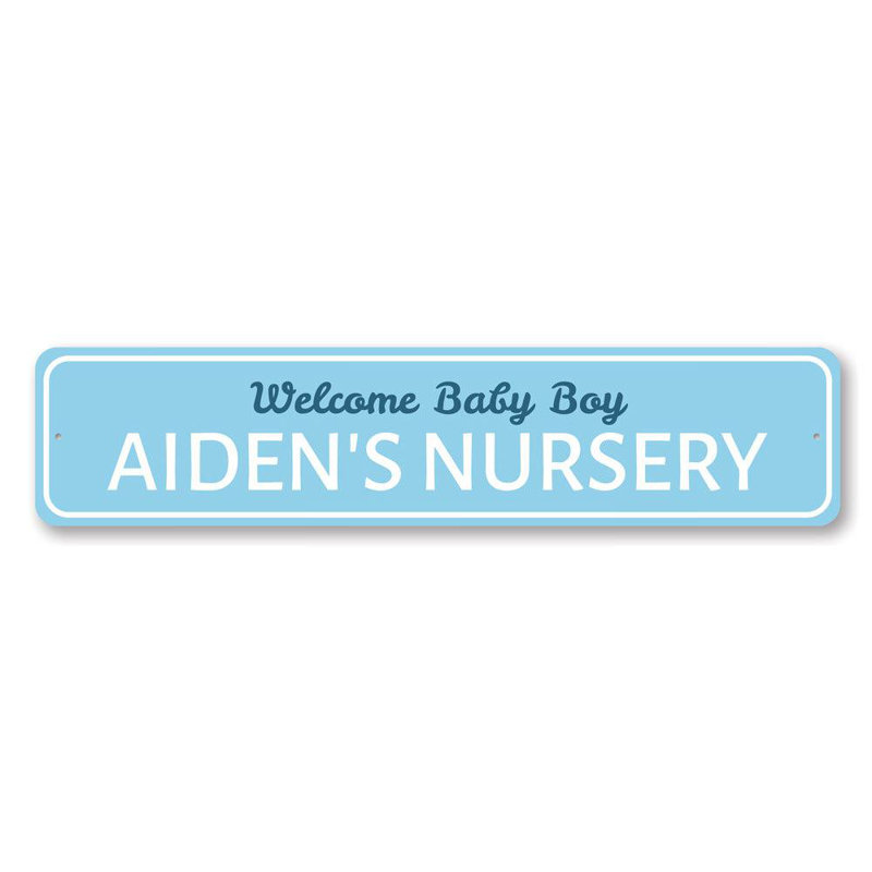 Plaque en aluminium Welcome Baby Boy, H 4 po x l 18 po x P 0,04 po
