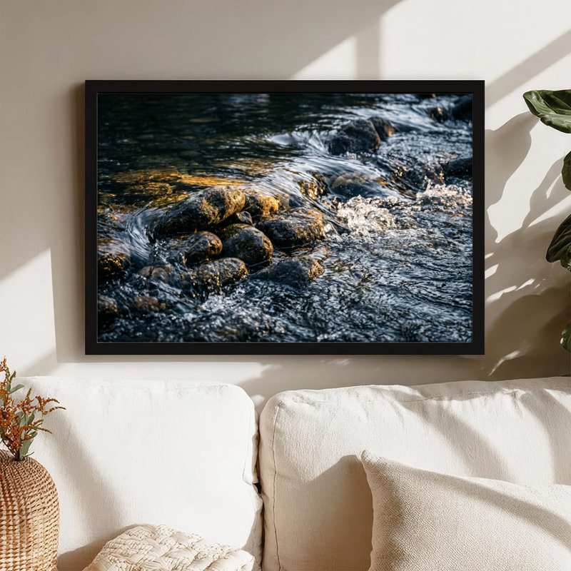 Art mural sur toile noir encadré pour le salon, la chambre à coucher, le bureau ou le vestibule - décoration murale décorative avec pierres