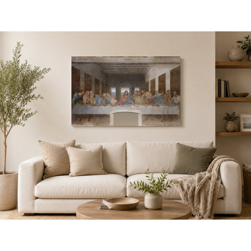 La Cène (1495-1498) - Art mural sur toile paysage, 36" W x 24" H