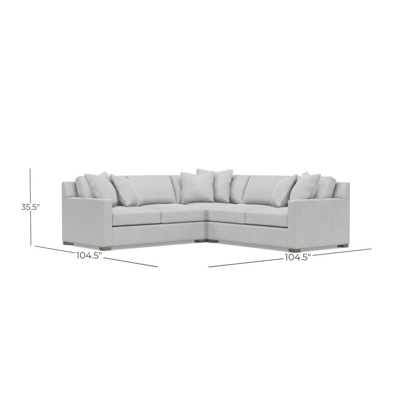 Kelsey Sectional, Light Gray Polyester