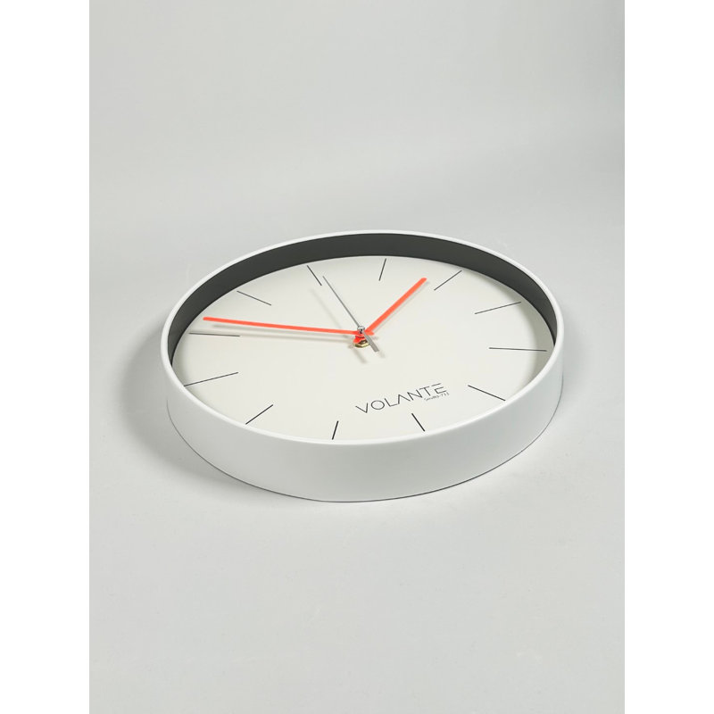 Anaica Wall Clock, White/Red