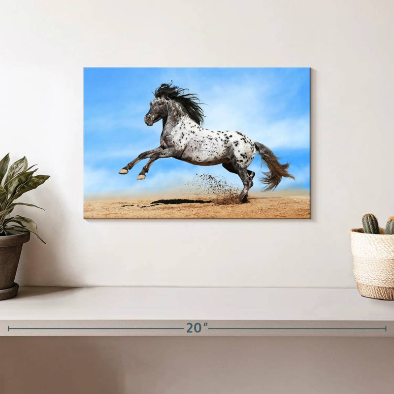 Cheval Appaloosa moucheté, H 8 po x l 12 po