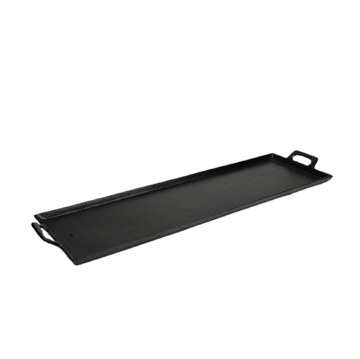 Black Alum. Tray With Handles, 2" H x 10" W x 34" D