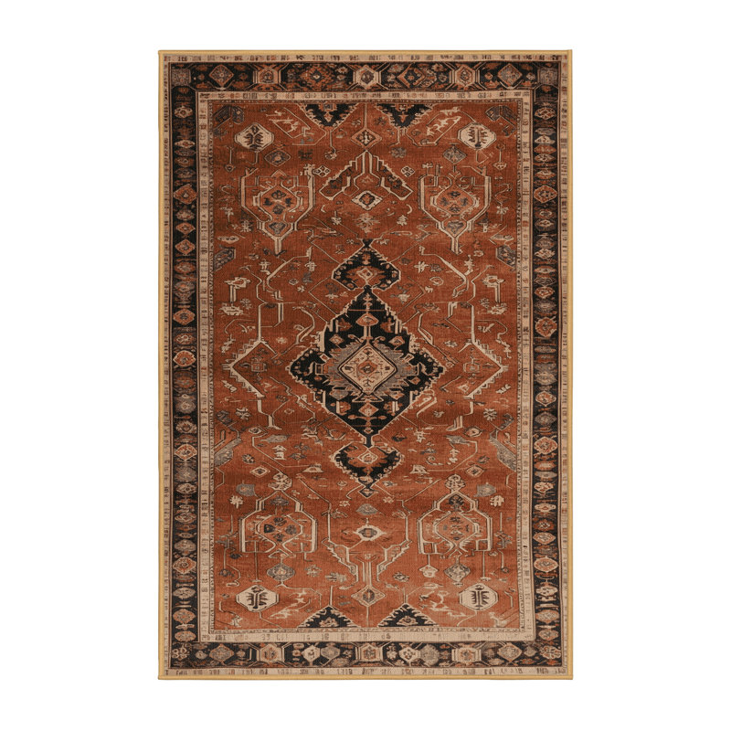 Tapis brun lavable à la machine, Rectangulaire 2 pi x 3 pi