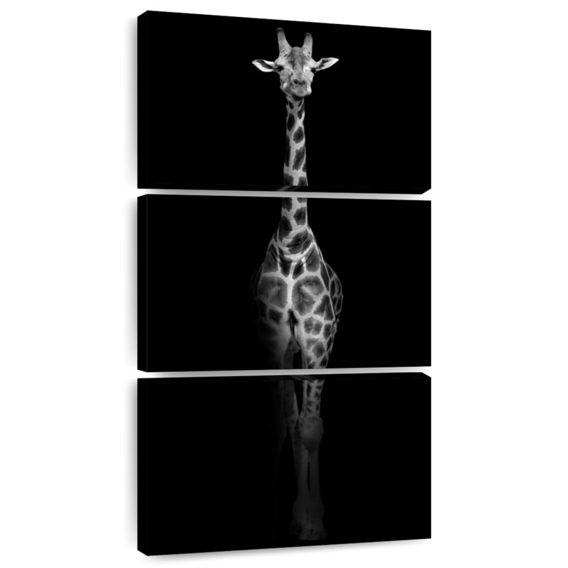 Portrait de girafe monochrome, H 32 po x l 15 po