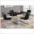 Dining Table, 60" Rectangular, Kitchen, Dining Room, Brown Laminate, Chrome Metal, Contemporary, Modern