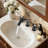 Bathroom Sink Faucet 8 Inch, Matte Black Bathroom Faucet 3 Hole With Pop Up Drain And Water Hose Supply-120347232