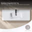 Plan de toilette intégré de 122 cm (48 po) avec trop-plein, robinet monotrou non inclus, grand angle en R-136426772