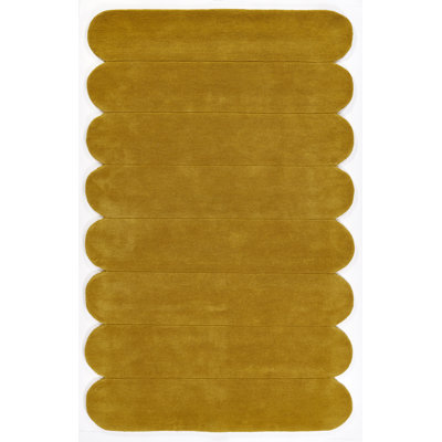 Dabria Hand Tufted Wool Area Rug in Orange