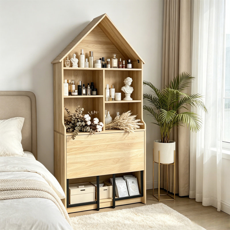 Bureau d'artisanat pliant avec tablettes de rangement
