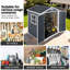 Remise de rangement extérieure en plastique 6 pi x 4 pi avec abri de jardin en plastique à porte verrouillable pour la cour arrière-123794470-123794469
