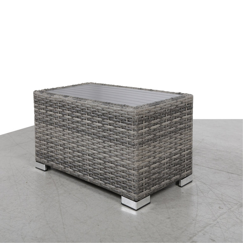 Mixed Grey Slatted Aluminum Side Table - Offer Platform For Outdoor Jewelry-Making Weather- Suitable All Situations