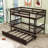 Hulbard Twin Over Twin Convertible Wooden Bunk Bed With Twin Trundle And Safety Guardrails-2110746081