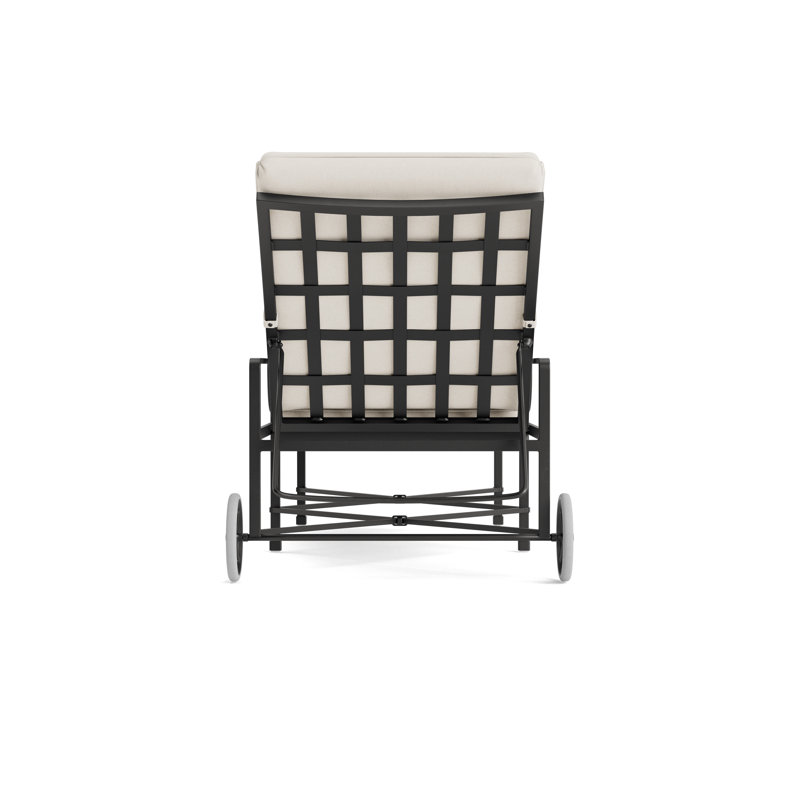 Venetian Outdoor Chaise Lounge, Fusion Natural, Textured Pewter