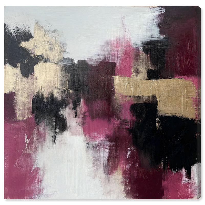Art Remedy abstrait avec toile dorée, H 24 po x l 24 po, Toile tendue