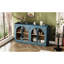 Adjustable Shelf Navy Retro Sideboard For A Charming Home Atmosphere Spacious With 4 Doors And Metal Handles