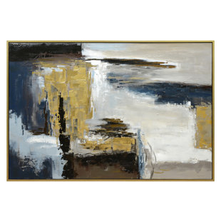 Dallon Framed Canvas Art - Hand Painted Abstract - 1.5 Inch Frame