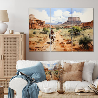 " Cowboy Dusty Trails I " 3 - Pieces