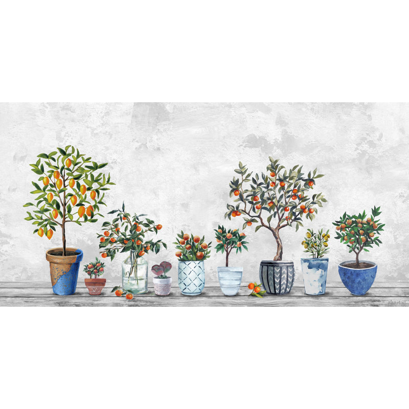 Set Of Plants - Wrapped Canvas Painting, 57cm H x 114cm W x 3.81cm D