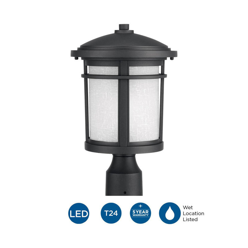 Tête de lanterne à DEL intégrée 1 lumière 14,81 po Chamberlain, Noir
