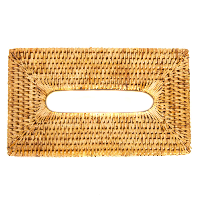Brown Burmese Rattan Tissue Box Cover
