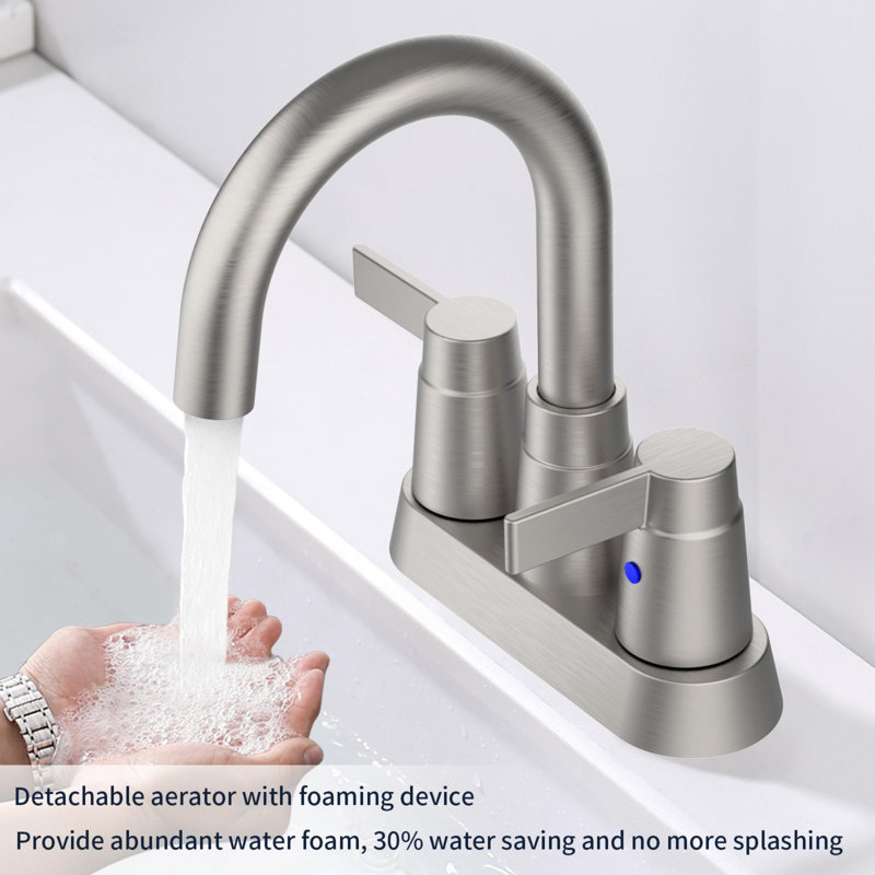 Bathroom faucet with 360 degree turn spout, Brushed Nickel