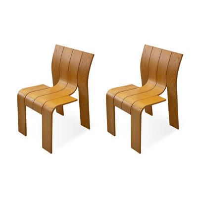 Brown Solid back side Chair(Set of 2)