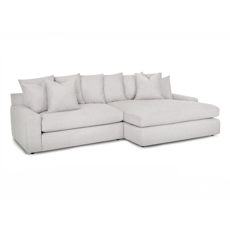 Upholstered L-Shaped Sectional Left Hand Facing, Light Gray 100% Polyester, Right Hand Facing