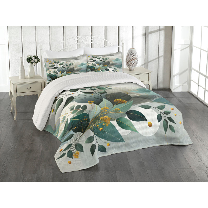 Polyester Floral Coverlet, King Coverlet + 2 Standard Shams