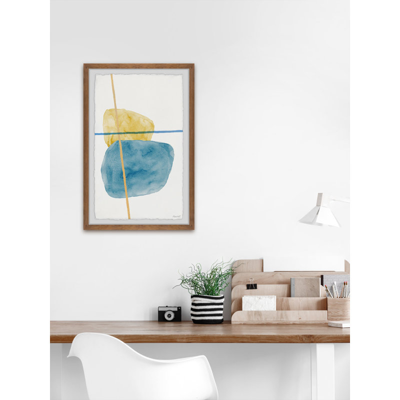Blue And Yellow Target by Marmont Hill - Single Picture Frame Painting, 30 cm H x 20 cm W