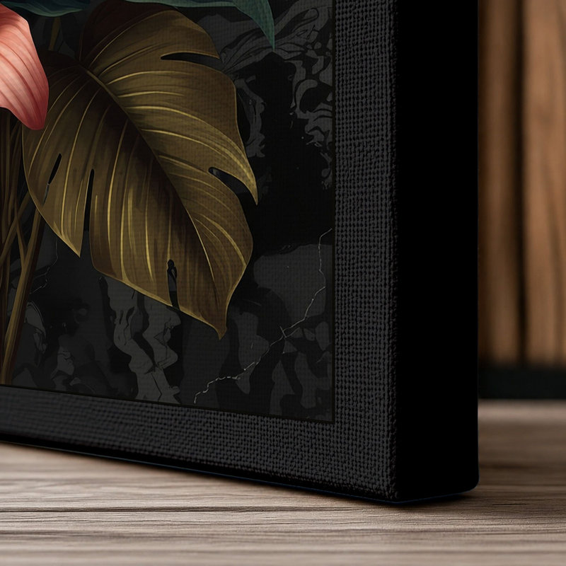 Lilies in Bloom Botanical - Wrapped Canvas, 24x16 - 61.0 x 40.6 cm, Black Border