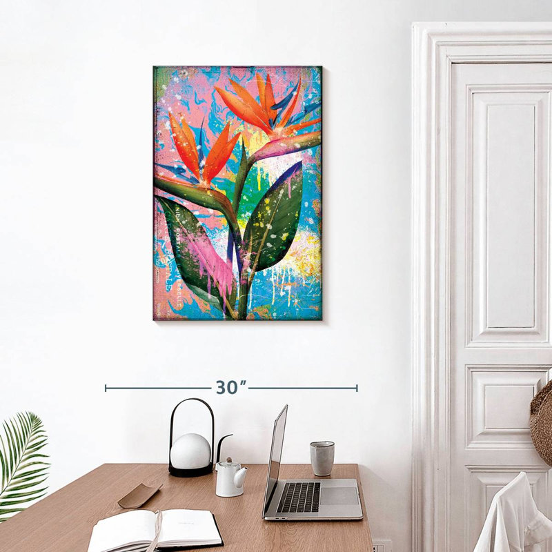 «Vibrant Bird of Paradise», reproduction sur toile tendue, H 30 po x l 20 po x P 1,25 po