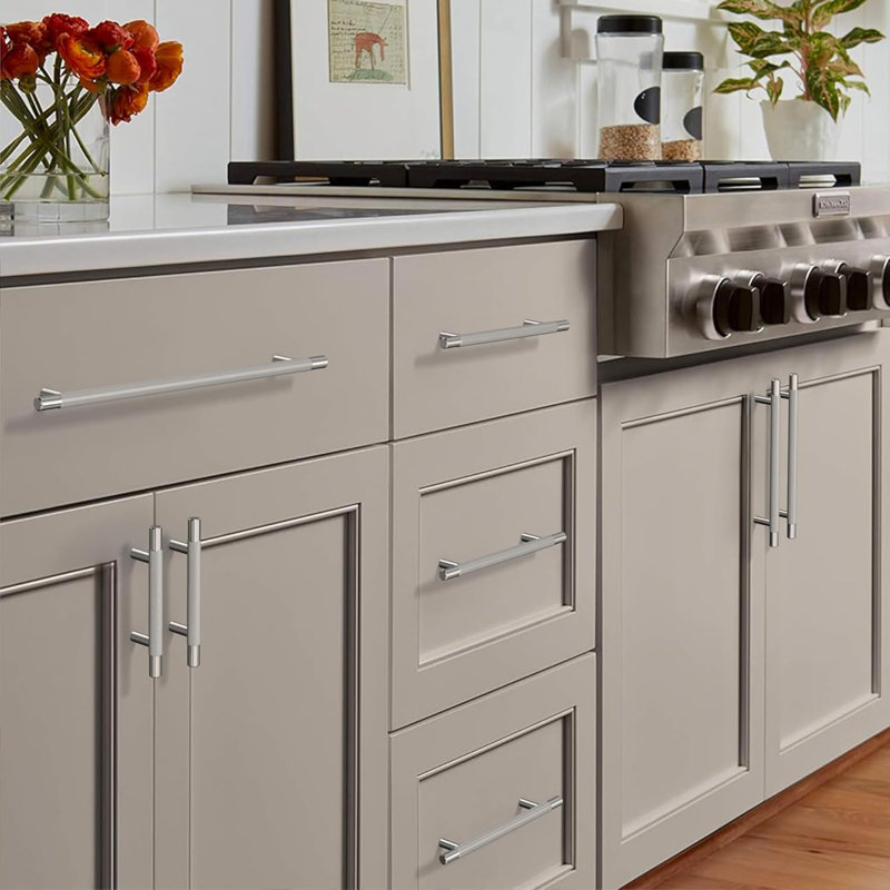 Paquet de 10 poignées d'armoire - Poignées robustes pour armoires de cuisine avec vis incluses - Poignées de tiroir en métal antirouille pour armoires, commodes et armoires