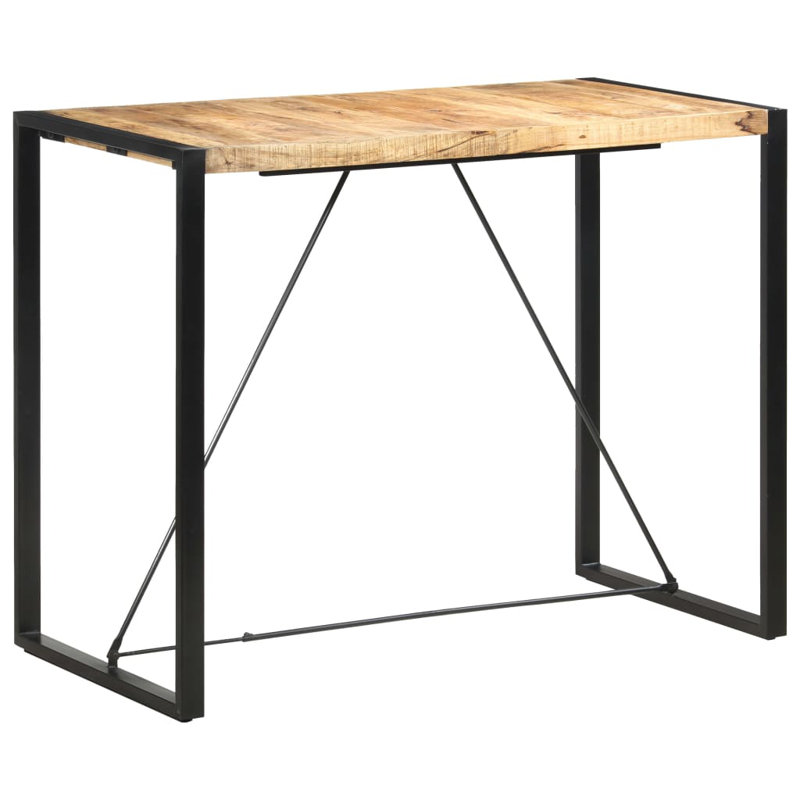 Grable Solid Wood Top Metal Base Dining Table