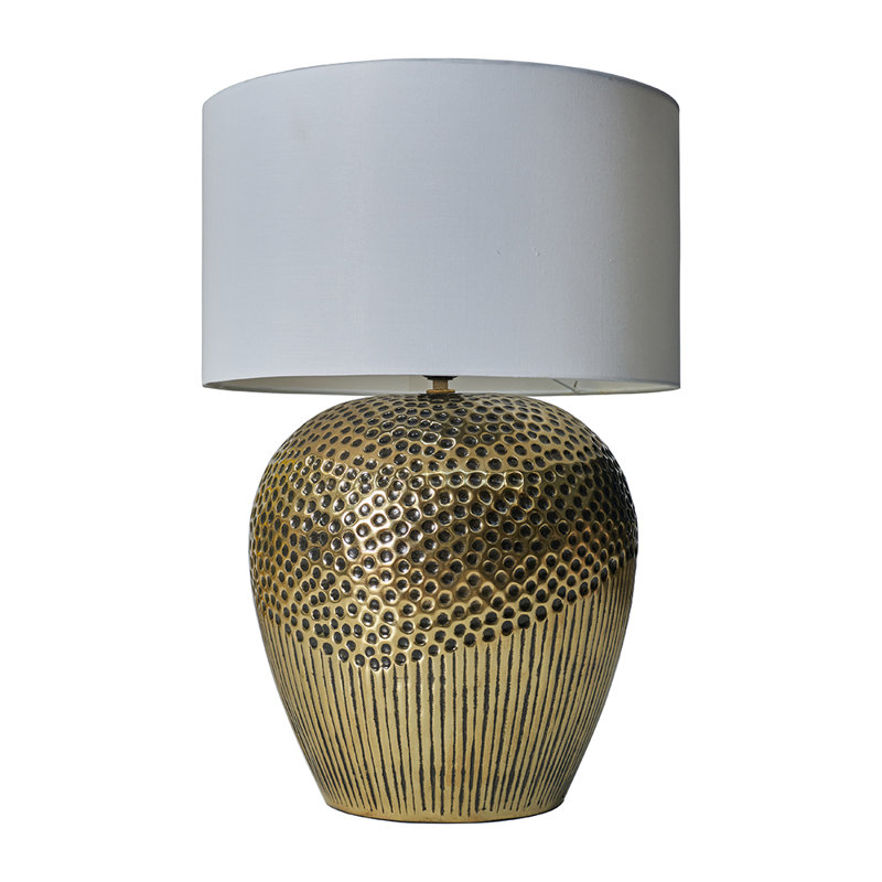 Metal Table Lamp, White, No