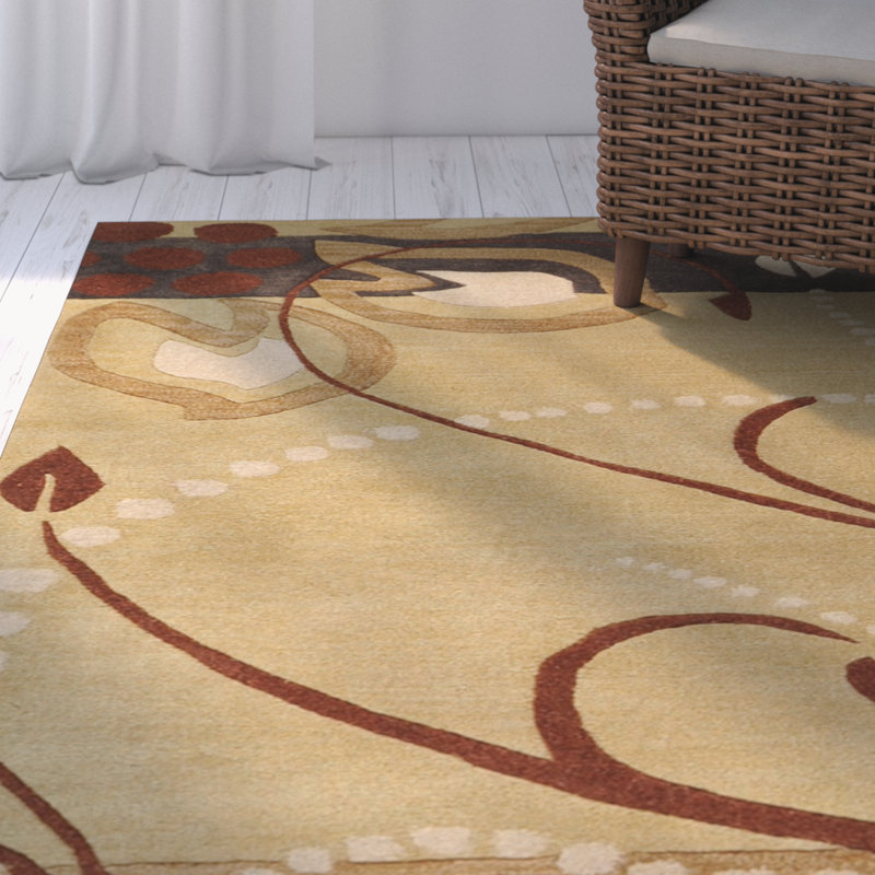 Elsberry Hand Tufted Wool Floral Indoor Rug, Rectangle 12' x 15'