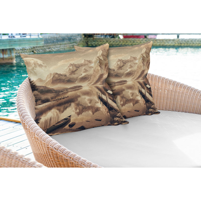 Housse de coussin en tissu pour l'intérieur et l'extérieur, H 18 po x l 18 po, Carré
