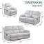Ensemble de salon inclinable en tissu 3 pièces Burneyville (ensemble de 3)-87537991