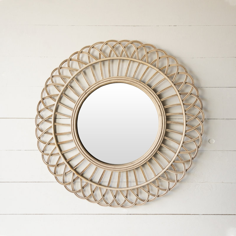 Miroir en rotin