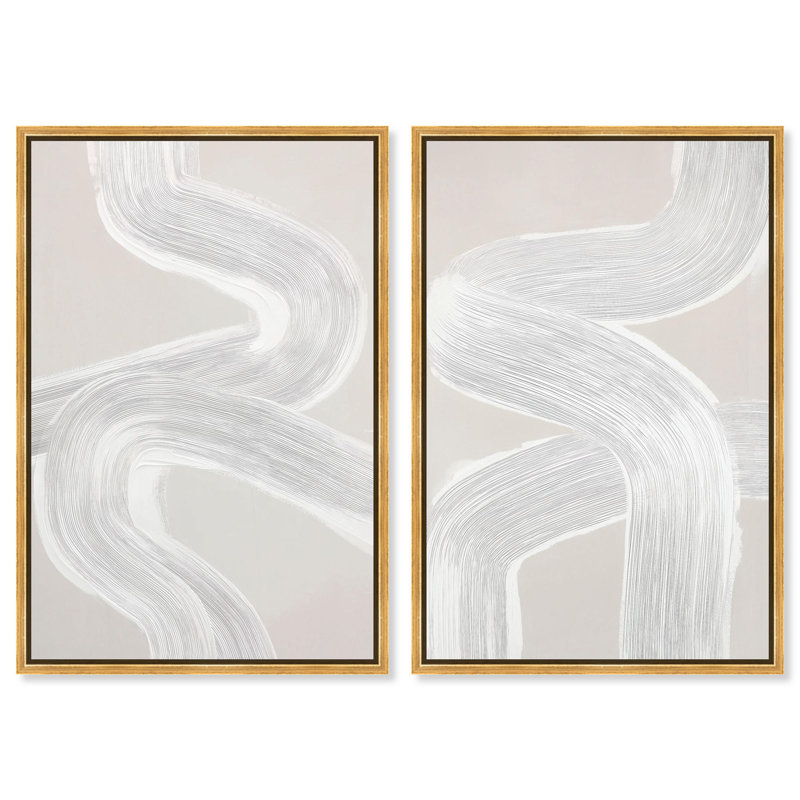 «Gentle Helix Duo», reproduction d'art sur toile par Art Remedy, cadre doré, 36 x 54, H 55 po x l 37 po, Encadrement doré