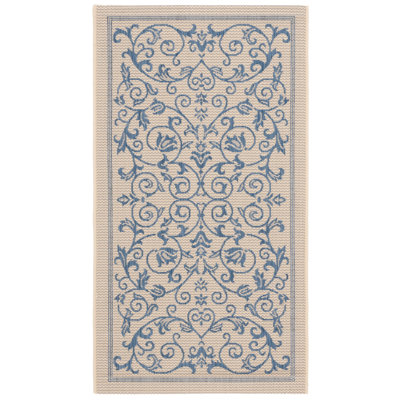 Tapis intérieur / extérieur brun clair / bleu Arneshia
