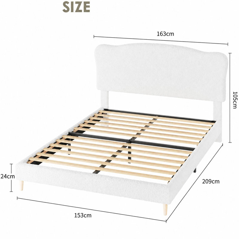 Double (4'6) Solid Wood Platform Bed