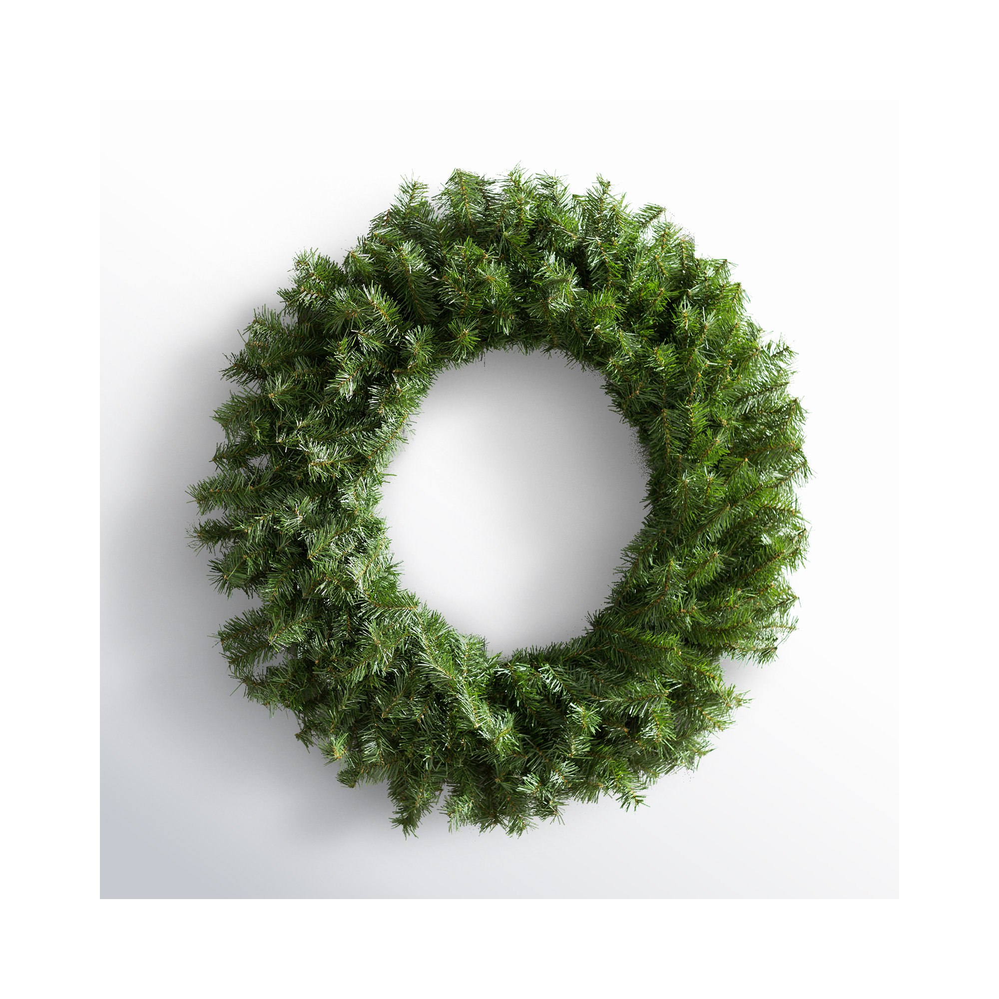 Artificial Canadian Pine Wreath Unlit, 24" H x 24" W x 3" D