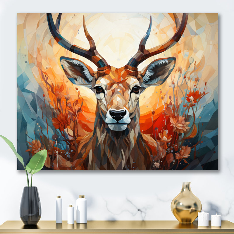 «Barde Geometric Antelope II», reproduction d'art sur toile, H 12 po x l 20 po x P 1 po, Toile tendue